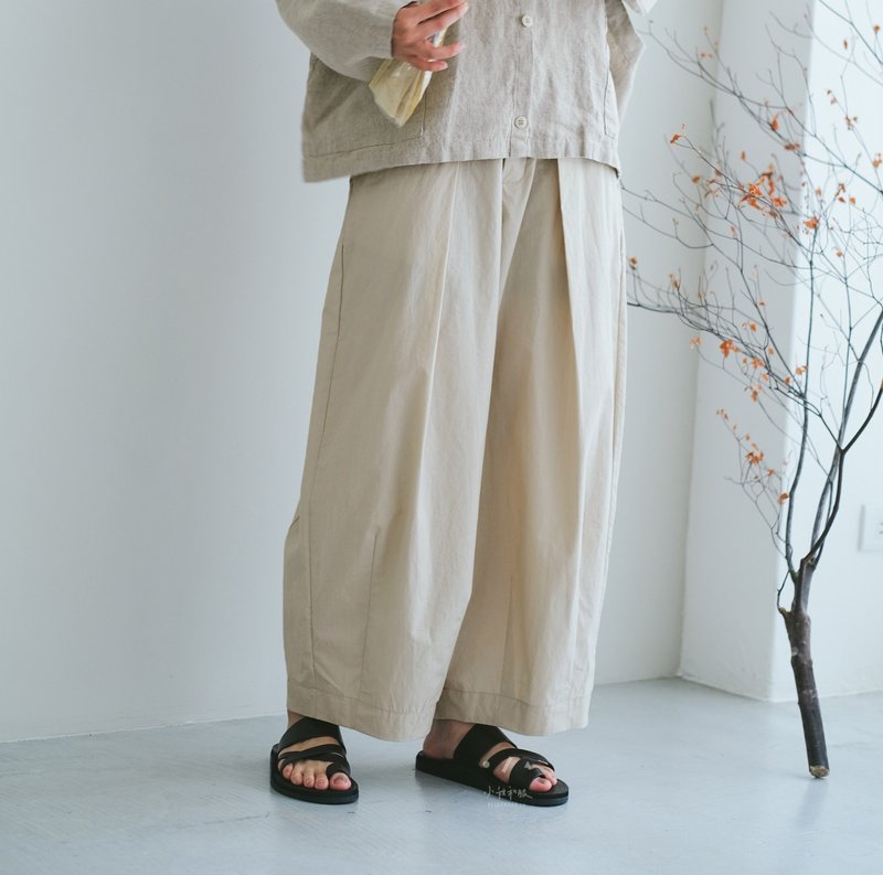 SUMMER Balloon and Paper Feel Thin Wide Pants - 2 Colors - Balloon Rice - Women's Pants - Cotton & Hemp White