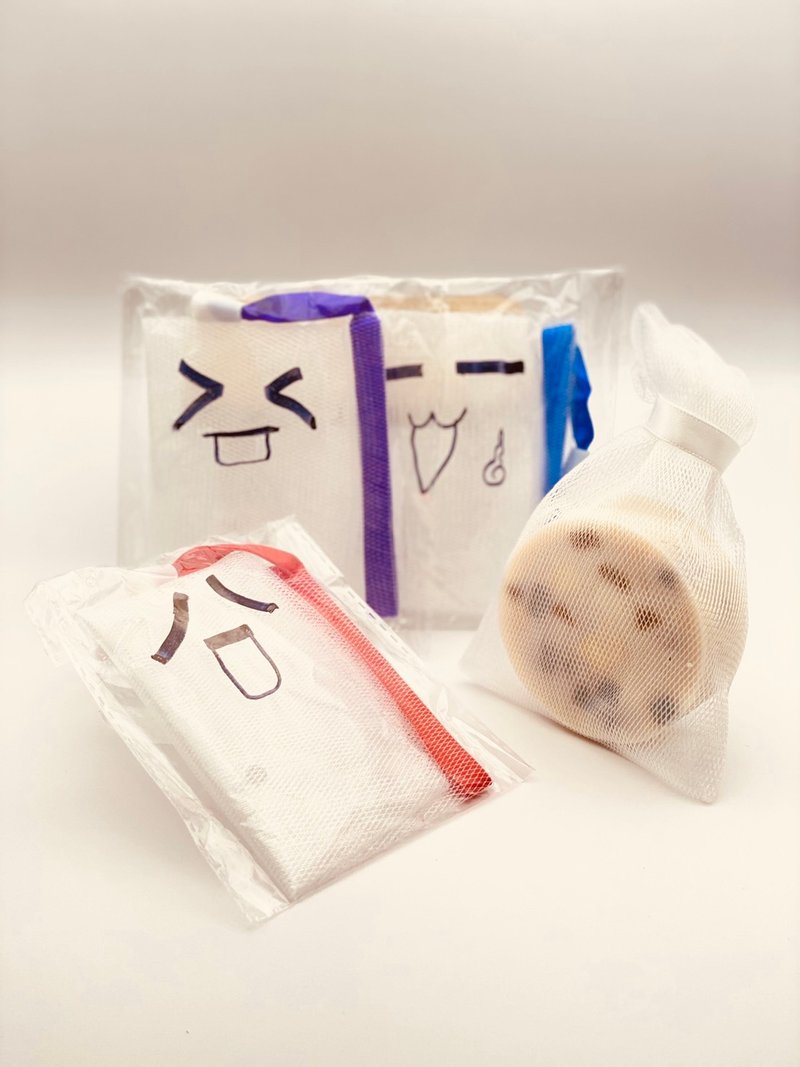 鴻琴生活-【逸佳】3入頑皮3兄弟起泡網 袋 - 衛浴用品/浴室收納 - 聚酯纖維 