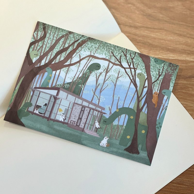 Forest Dinosaur Postcard - การ์ด/โปสการ์ด - กระดาษ สีเขียว