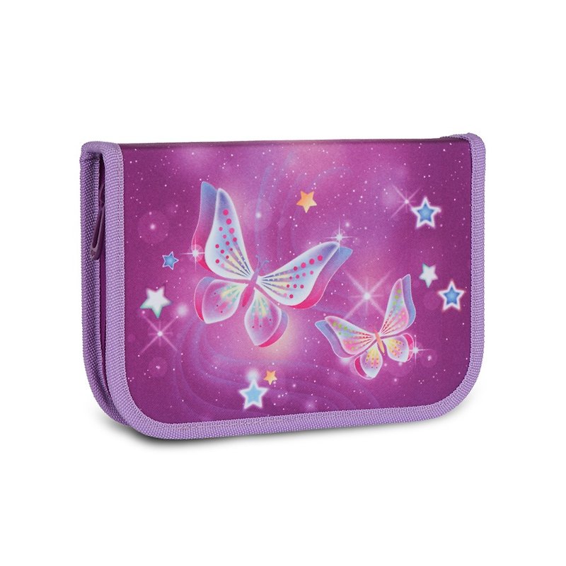 Tiger Family Aristocratic Multifunctional Creative Stationery Bag - Starry Butterflies - Pencil Cases - Waterproof Material Purple