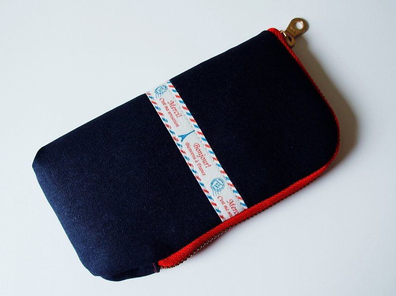 Hand made iPhone phone bag mobile phone storage bag zipper phone bag zipper bag carry bag - Phone Cases - Cotton & Hemp Multicolor