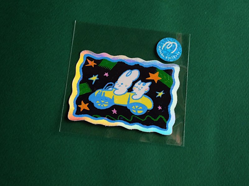 Escape Blue Planet Waterproof Laser Sticker | Waterproof Laser Sticker - สติกเกอร์ - กระดาษ 