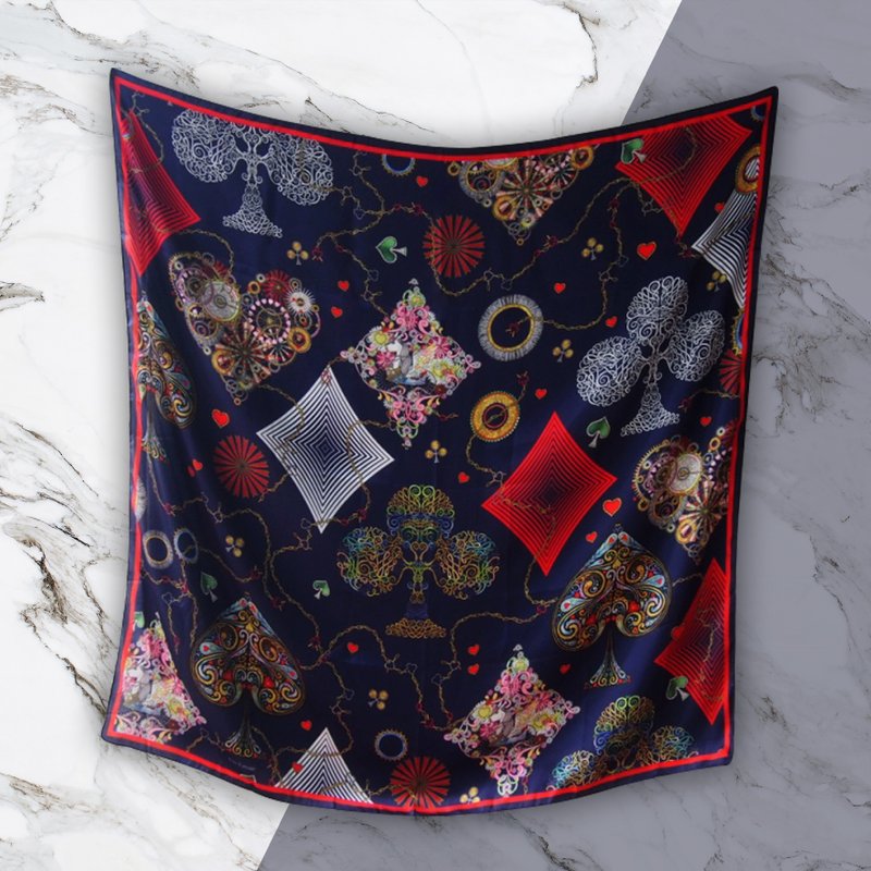Blue Magician Scarf - Magician Collection - 絲巾 - 絲．絹 藍色