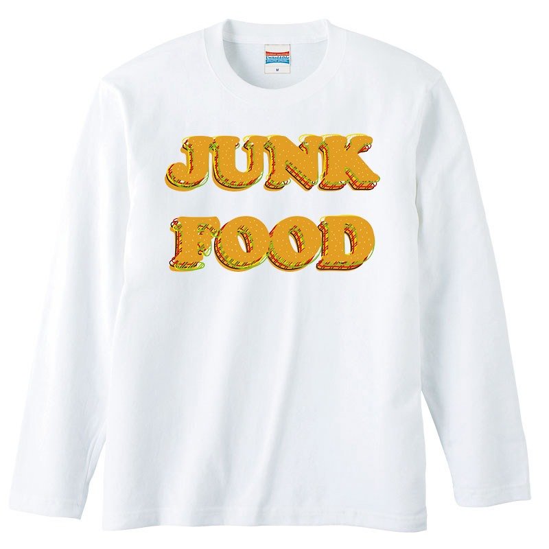 Long Sleeve T-shirt / JUNK FOOD 2 - เสื้อยืดผู้ชาย - ผ้าฝ้าย/ผ้าลินิน ขาว