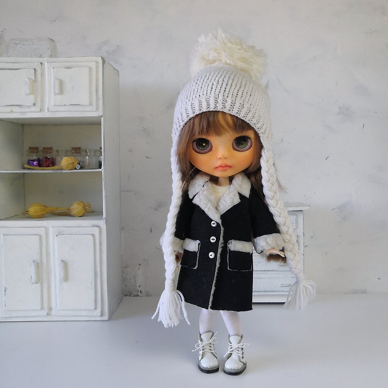Blythe doll clothes. Set of coats, knitted hat, boots, sweaters with tights - 桌遊/卡 Game - 棉．麻 