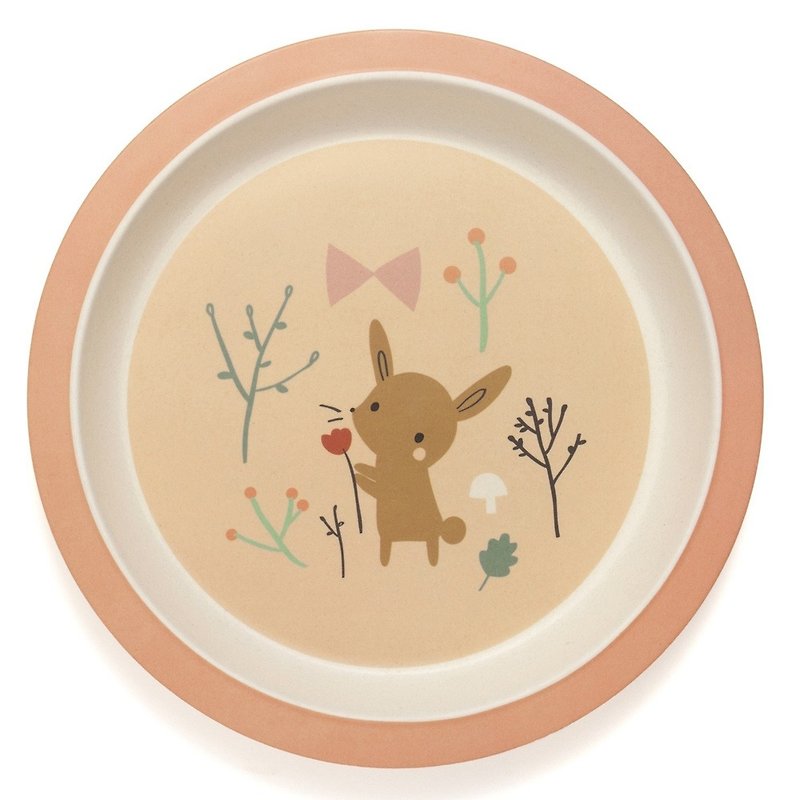 Dutch Petit Monkey Bamboo Fiber Plate - Bunny - จานเด็ก - วัสดุอีโค 