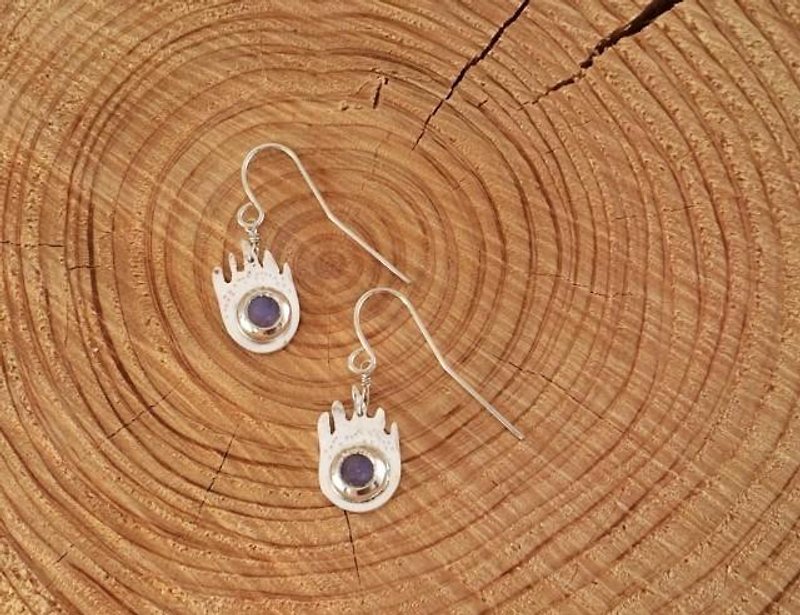 Blue Flame ◆ Moon Stone SV Earrings / Clip-On - Earrings & Clip-ons - Gemstone 