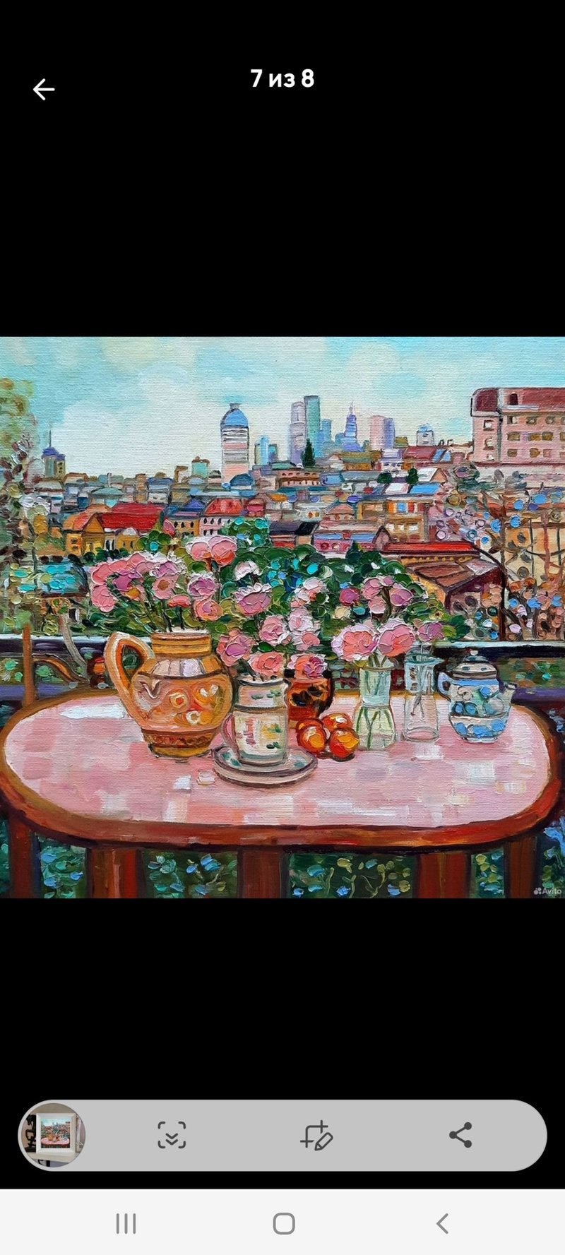 Roses on a window Painting  Original Art  Oil Painting Oil On Cardboard 30by30sm - 壁貼/牆壁裝飾 - 其他材質 粉紅色