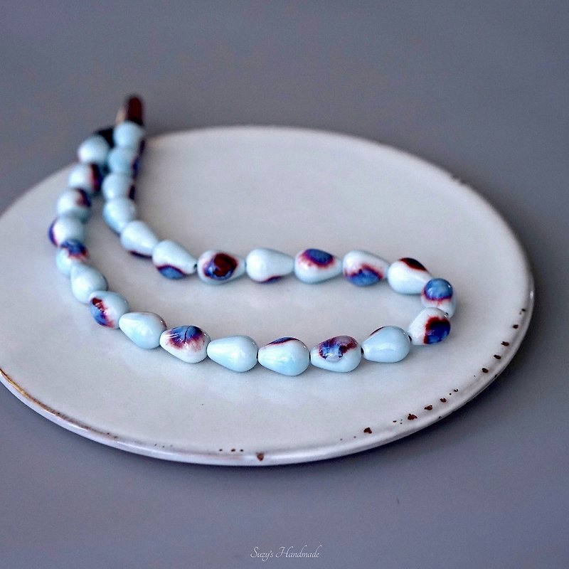 Beautiful South Handmade Ceramics and Glaze Elegant Necklace Agete Style - Necklaces - Porcelain 