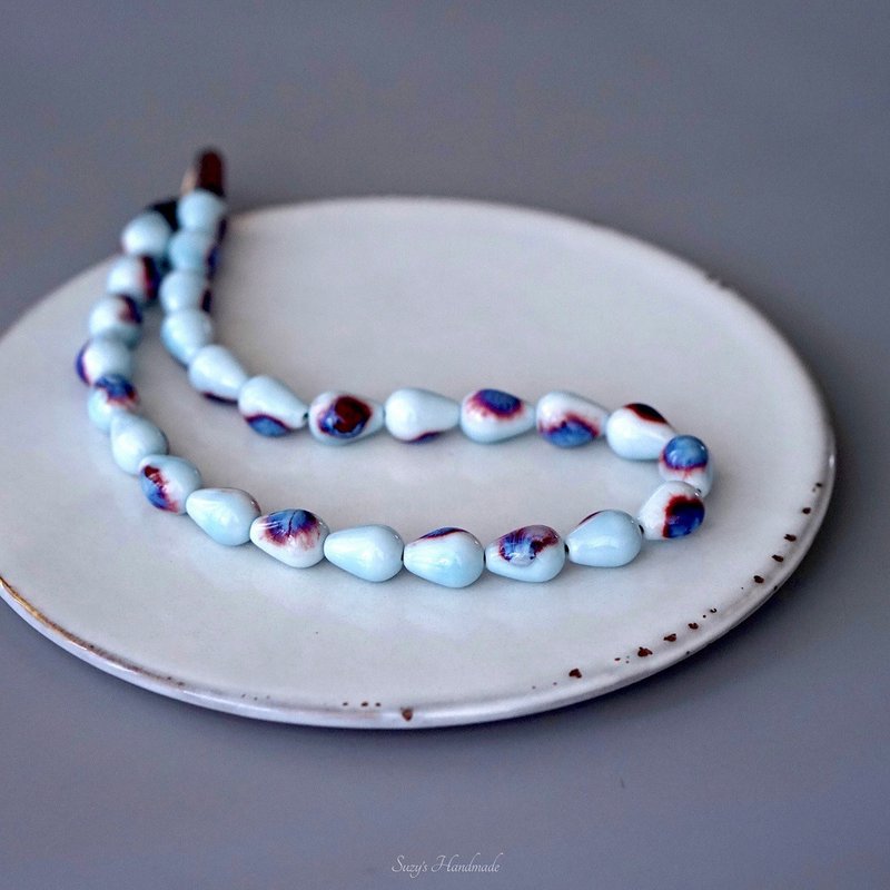 Beautiful South Handmade Ceramics and Glaze Elegant Necklace Agete Style - สร้อยคอ - เครื่องลายคราม 