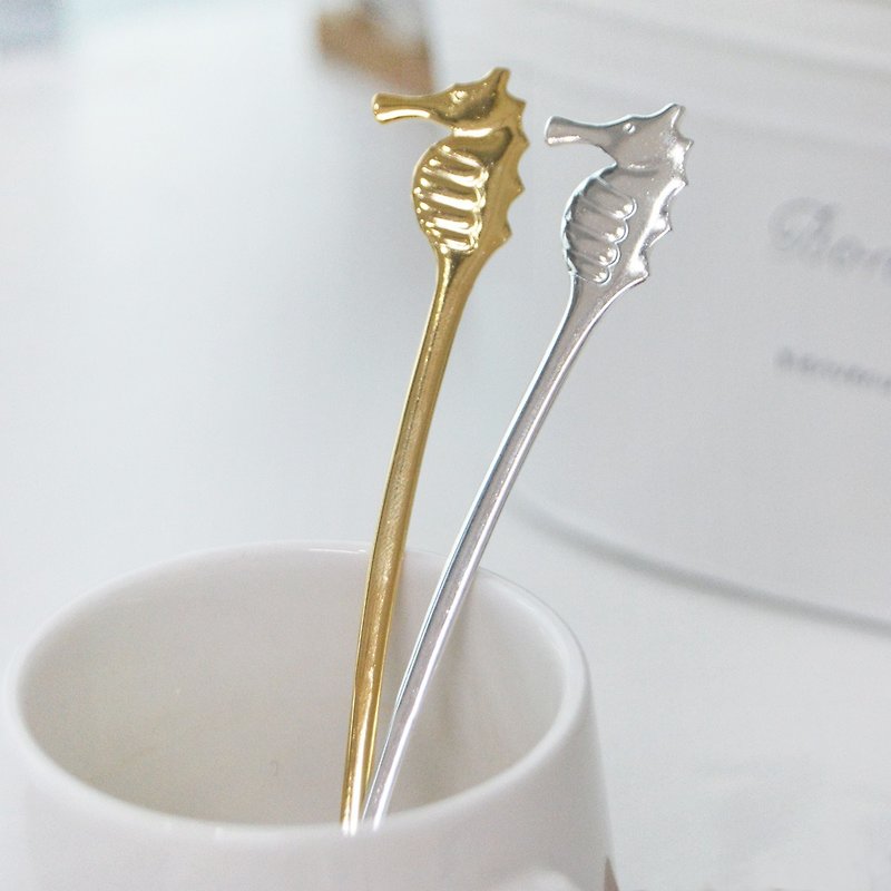 【Made in Japan】SALUS Seahorse Stirring Stick-2 Colors - Bar Glasses & Drinkware - Stainless Steel Gold