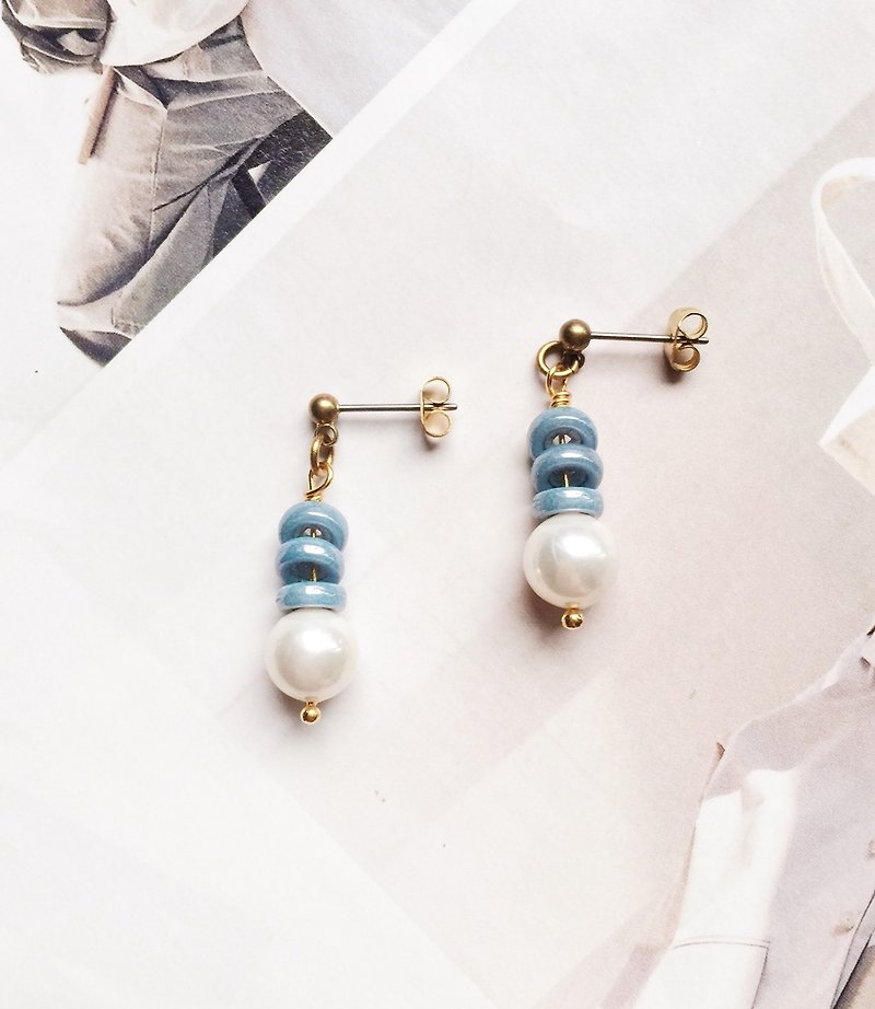 ❈La Don pull ❈ ❈ - Earrings - Rings circle - ต่างหู - โลหะ สีน้ำเงิน