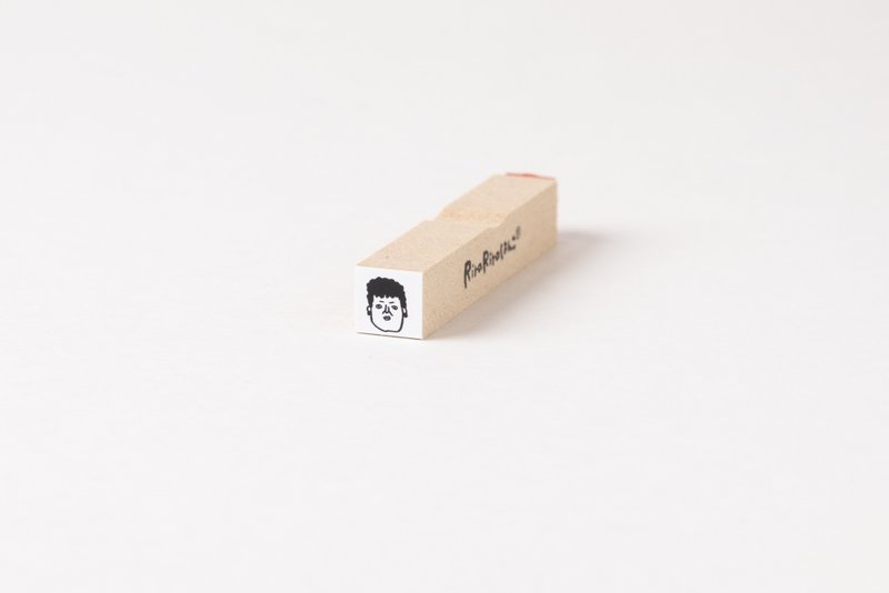 Mini Mini*Seki-san*Face only [10mm square]*Rubber stamp*R657 - ตราปั๊ม/สแตมป์/หมึก - ไม้ 