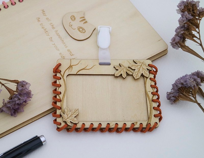 Imagery autumn wooden document card holder - ID & Badge Holders - Other Materials Orange