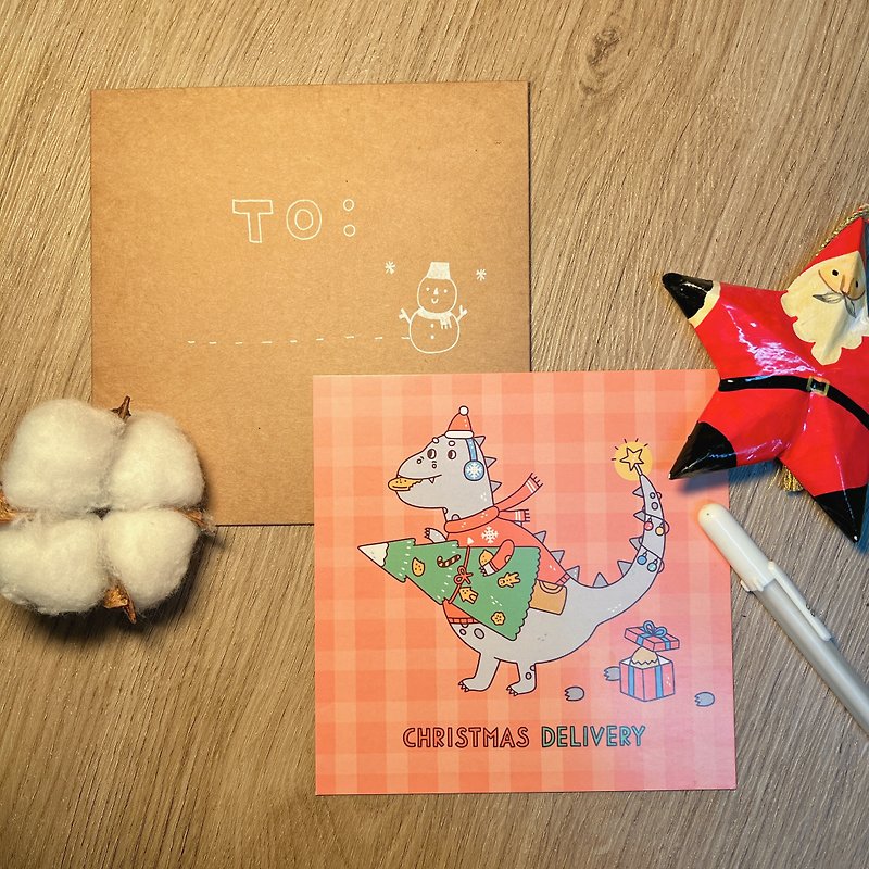 Christmas Delivery 聖誕咭 附信封&貼紙 - 心意卡/卡片 - 紙 紅色
