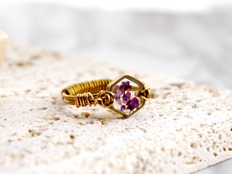 ALOTSS / ring / Boho Jewelry, Bohemian Ring, Cool Ring, cute jewelry, unique jew - แหวนทั่วไป - พืช/ดอกไม้ สีม่วง