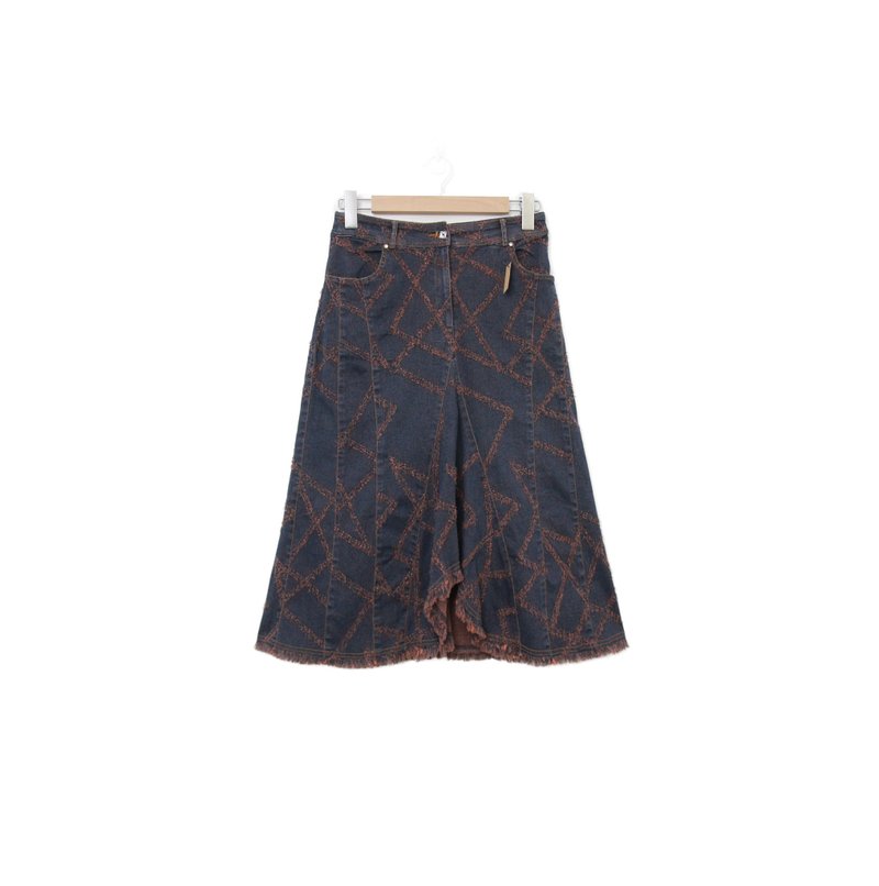 Back to Green- 復古丹寧長裙 立體線條 /ds-13 vintage skirt - 裙子/長裙 - 棉．麻 
