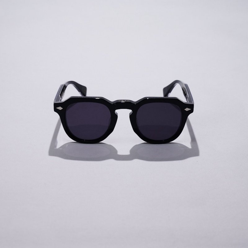 Vatic Soto Black 8mm French Crown Thick Cut Sunglasses Crown Panto - แว่นกันแดด - วัสดุอื่นๆ สีดำ