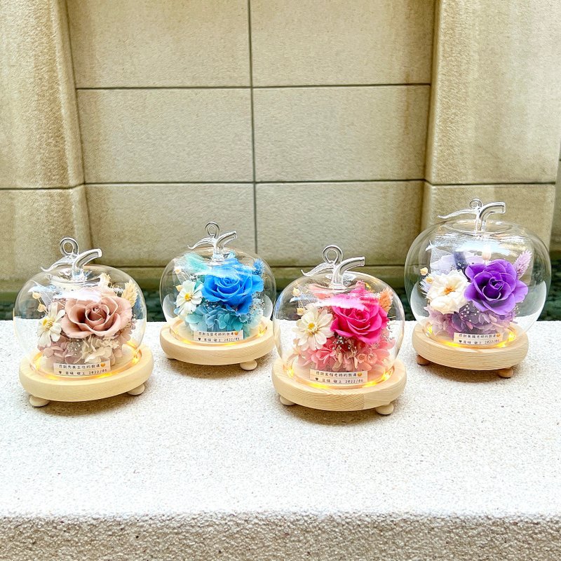 紙卡傳情/蘋果/永生花/乾燥花/夜燈/玻璃盅/玻璃罩 - 乾燥花/永生花 - 植物．花 多色