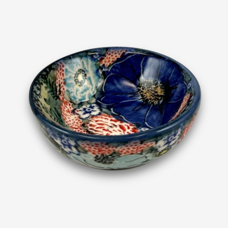 波蘭手繪手工陶-醬料碗 7cm 野花之歌系列 - 碗 - 陶 藍色