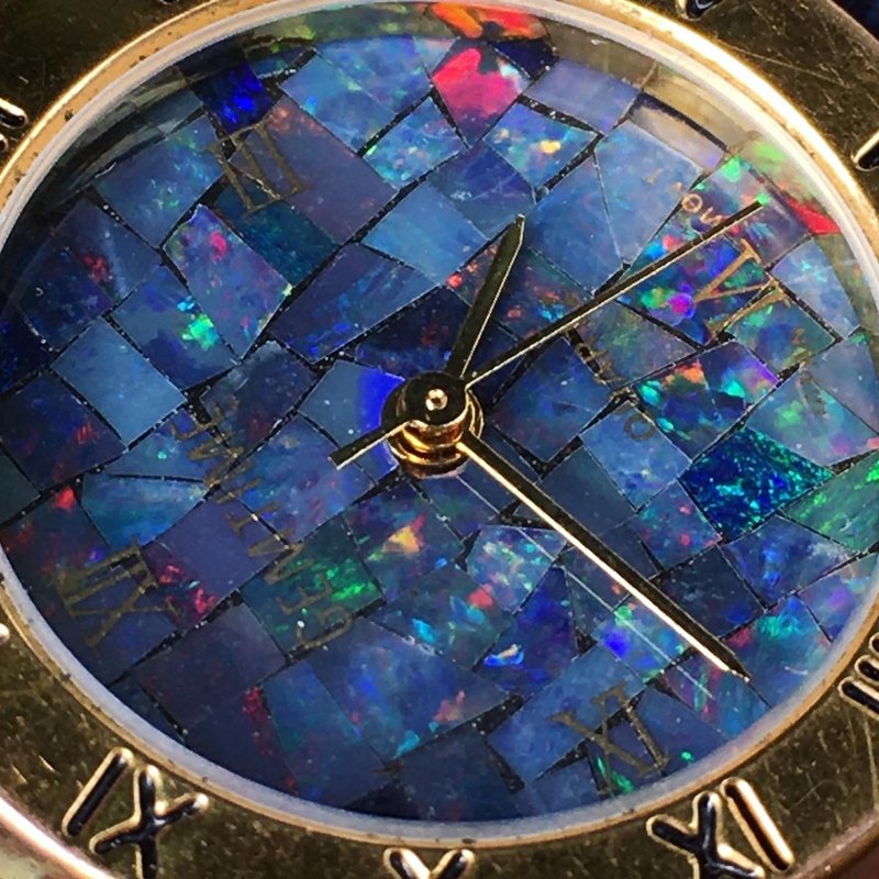 【Lost and find】Fire Antique Natural Stone Opal Opal Watch - Women's Watches - Gemstone Blue