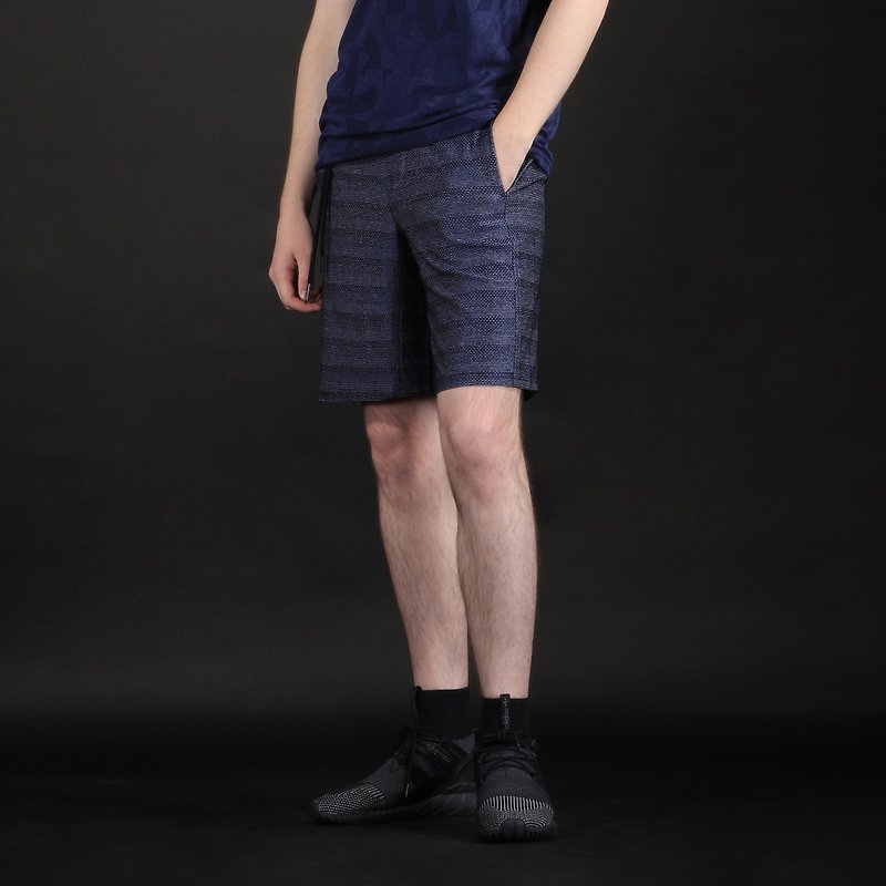 Crafted-Knit Shorts - กางเกงขาสั้น - วัสดุอื่นๆ สีน้ำเงิน