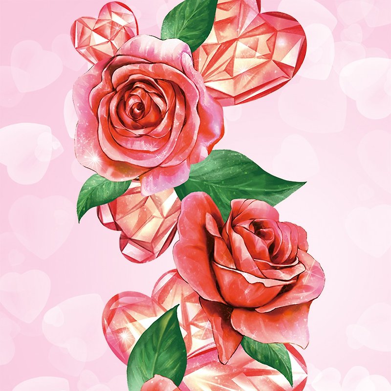 (Deco) Jewel rose (20Color) - Stickers - Paper Red