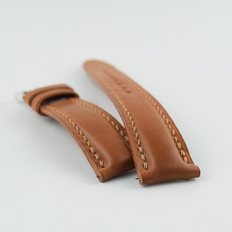 Sweat-resistant American imported Holvin amber positive and negative full corrugated leather full handmade strap size customization - Other - Genuine Leather 