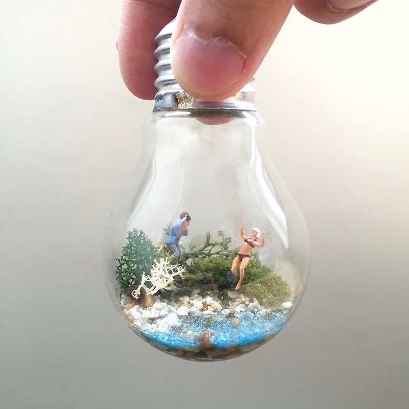Moss bulb incandescent light bulbs into the world of micro-landscape - Items for Display - Glass Multicolor