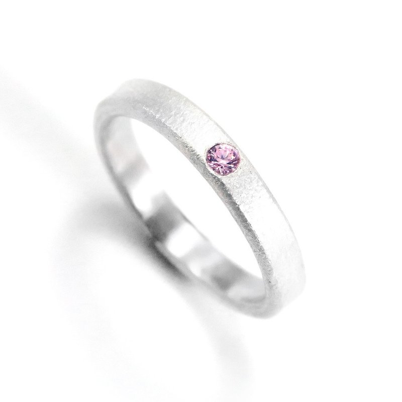 3mm Matte Texture Scratch Diamond Ring Sterling Silver Ring (5 Colors Available) - แหวนทั่วไป - เงิน สีเงิน