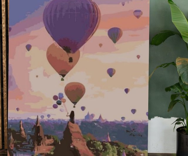 油彩画　気球 カッパドキア熱気球クリエイティブデジタル油絵【販売一覧