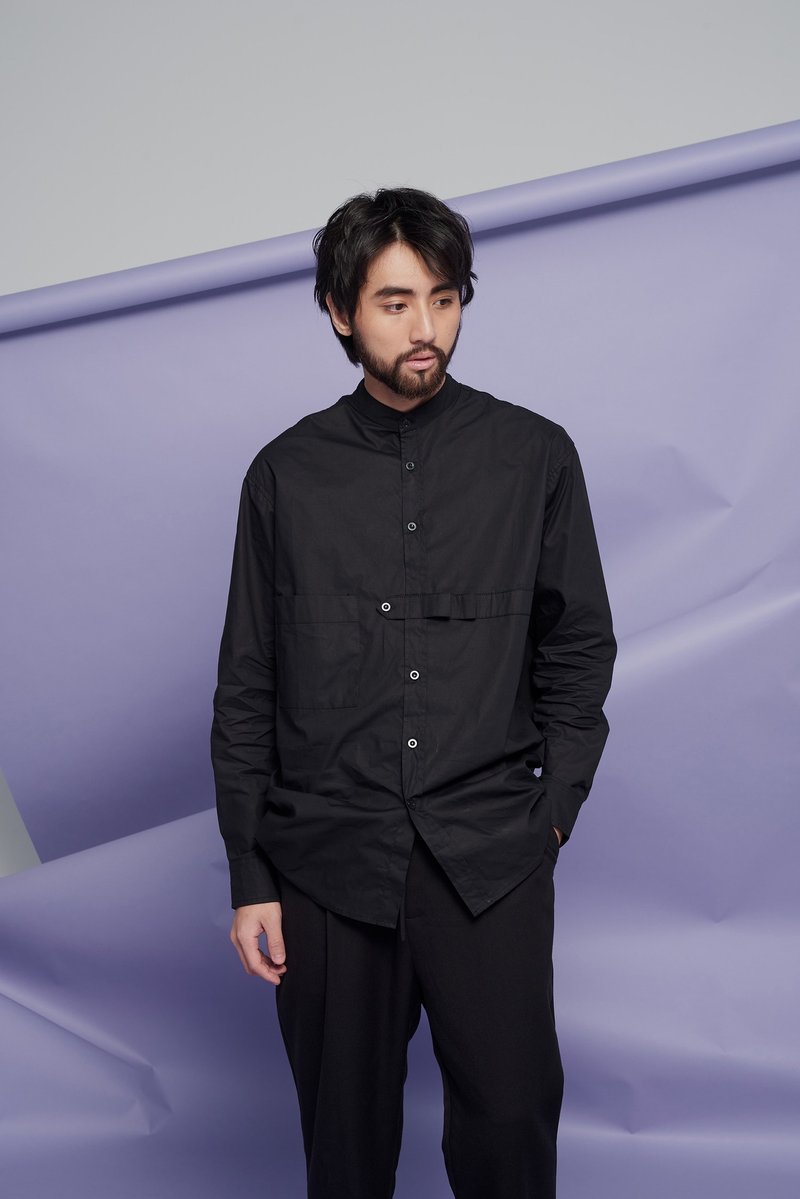 小圓領造型口袋襯衫9136 - 男襯衫/休閒襯衫 - 其他材質 卡其色