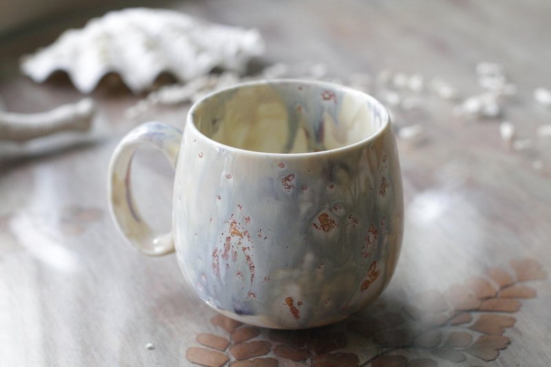 Hand-glazed oil painting style porcelain cup/mug 26 - Mugs - Pottery Multicolor