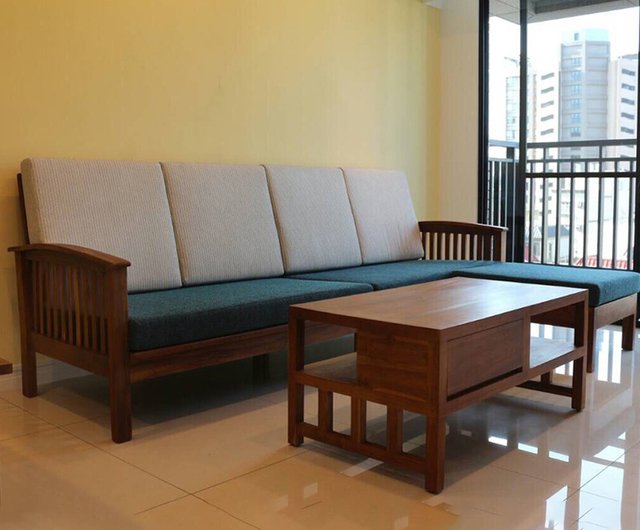 Teak wood sofa set without cushion sale