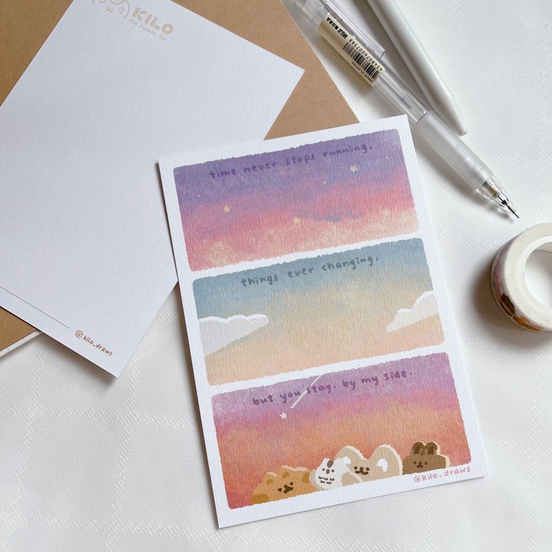 KILO illustration postcard | Let time flow - Cards & Postcards - Paper White