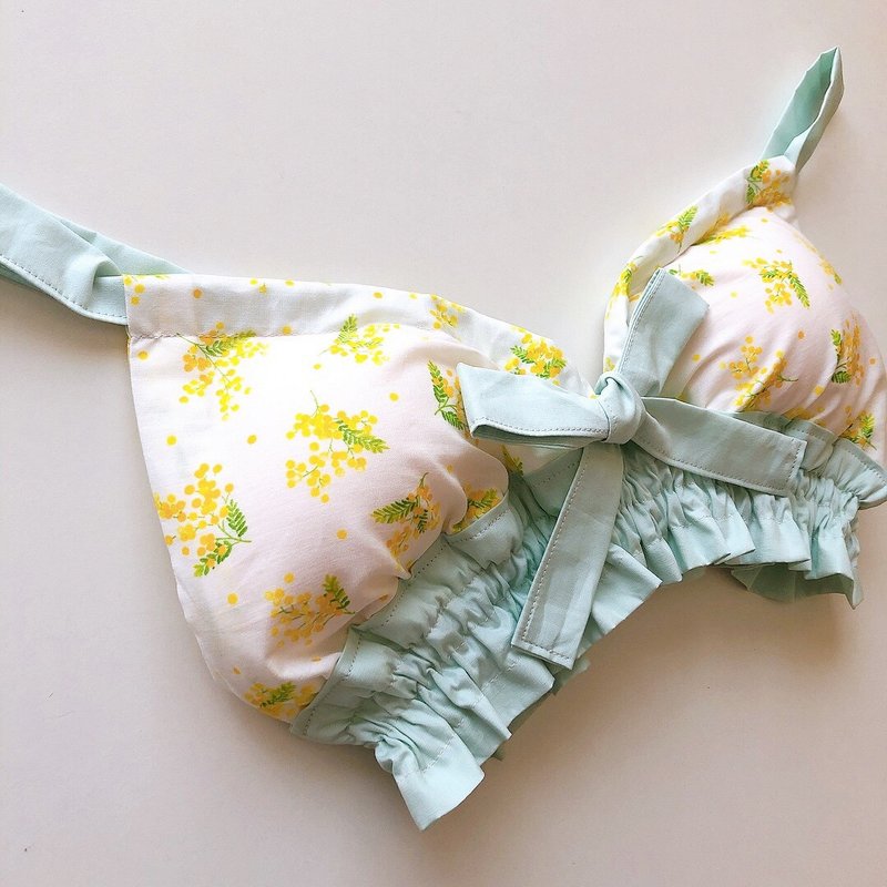 Made in Japan underwear bra 100 cotton fabric Mimosa bodyfriendly handmade 設計館 Japan handmade