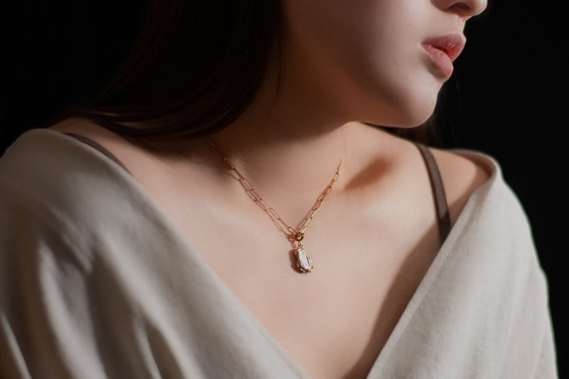 Darkroom Origin | Memory Ore #003 Memory Vein Necklace ( One-of-a-Kind ) - สร้อยคอ - ทองแดงทองเหลือง สีทอง