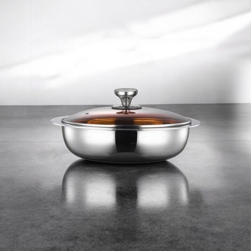 GELLIS鵲利仕31cm Nordic系列304含蓋節能一體成型超厚鑄壽喜燒鍋 - 鍋子/烤盤 - 其他金屬 銀色