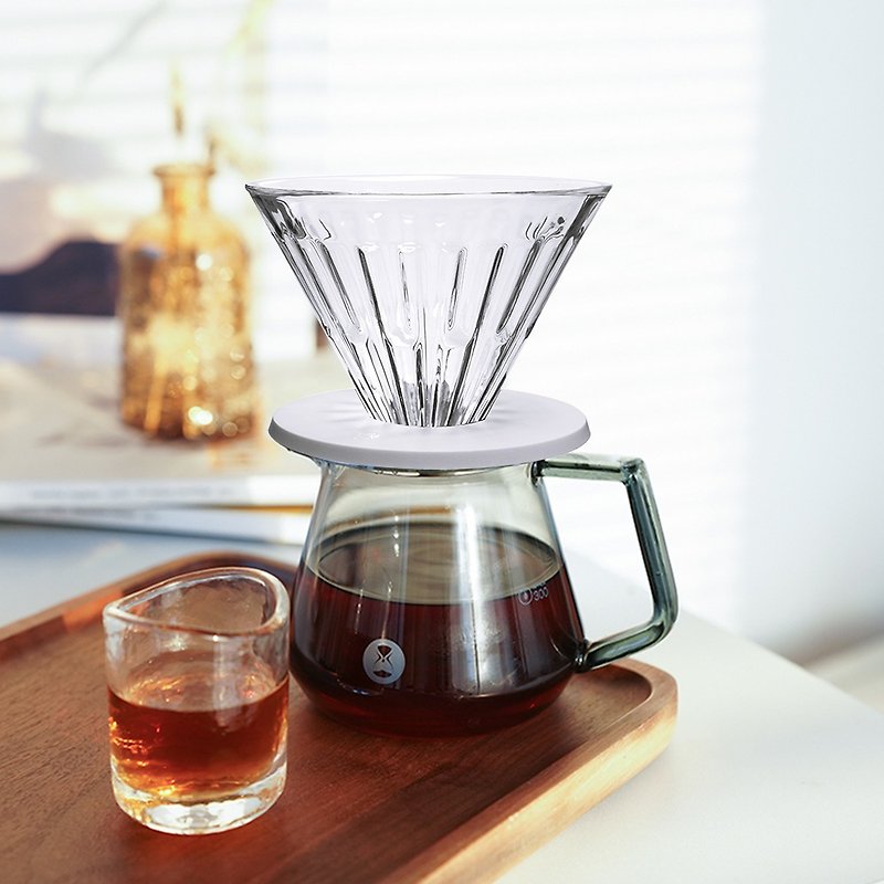 TIMEMORE (glass) ice pupil hand-brewed coffee set-600ml black sharing pot + 02 filter cup