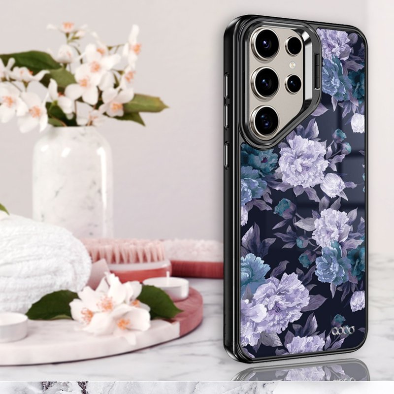 Samsung S25/S24/S23系列 軍規防摔合金框隱形立架手機殼-紫山茶 - 手機殼/手機套 - 其他材質 多色