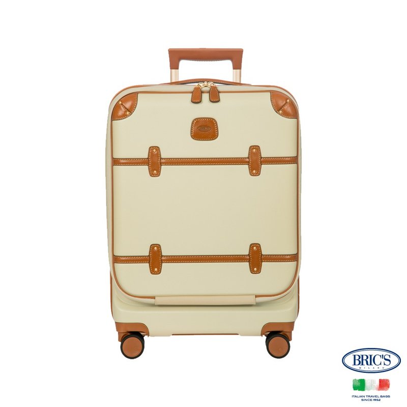 【BRIC'S】BELLAGIO 20吋 前開式 防潑水登機箱 米白 - 行李箱/旅行袋 - 其他材質 白色