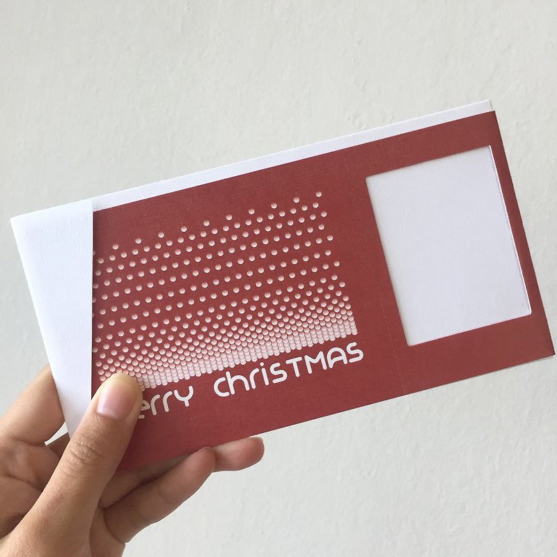 Pin Cards - Snow Cover 聖誕卡 / 專為拍立得設計的禮物卡 - 心意卡/卡片 - 紙 紅色