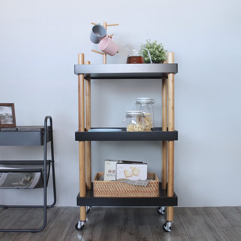 LIGFE Trolley cart - Storage - Wood Black