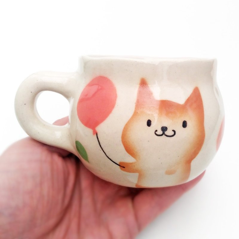 Mug of Shiba Inu pattern  b1 柴犬 工房しろ マグ - 咖啡杯/馬克杯 - 陶 紅色