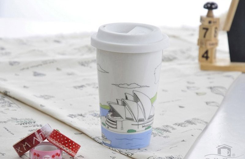 JB Design I am not a paper cup~ Urban Style Series Double Layer Ceramic Cup_Sydney Opera House, Australia - Mugs - Porcelain 