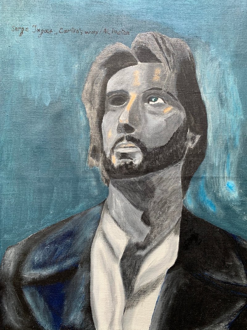 Interior painting Portrait autograph Al Pacino 艾尔 帕西诺 原畫 - 壁貼/牆壁裝飾 - 其他材質 灰色