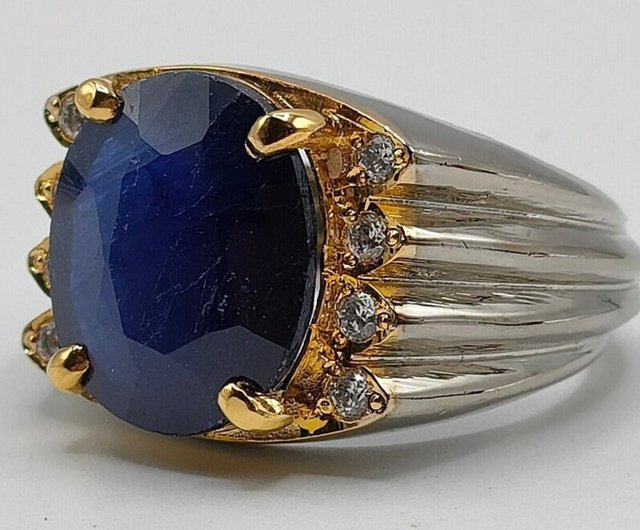 Natural Royal Deep Blue Sapphire Mens Ring Sterling Silver popular 925 Handmade Blue Neelam Ring Elegant Deep Blue Sapphire Ring