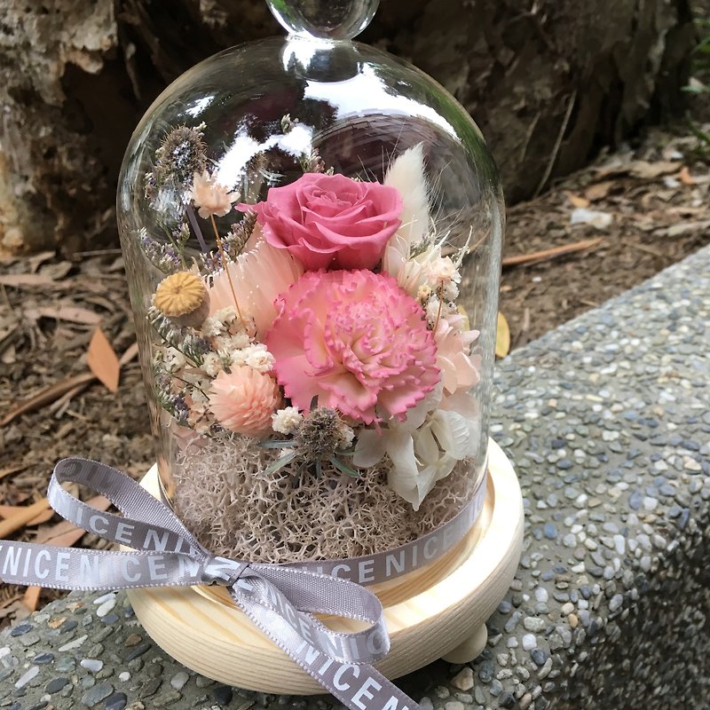 呵護與愛玻璃永生花盅 母親節 情人節 畢業禮物 - 乾燥花/永生花 - 植物．花 