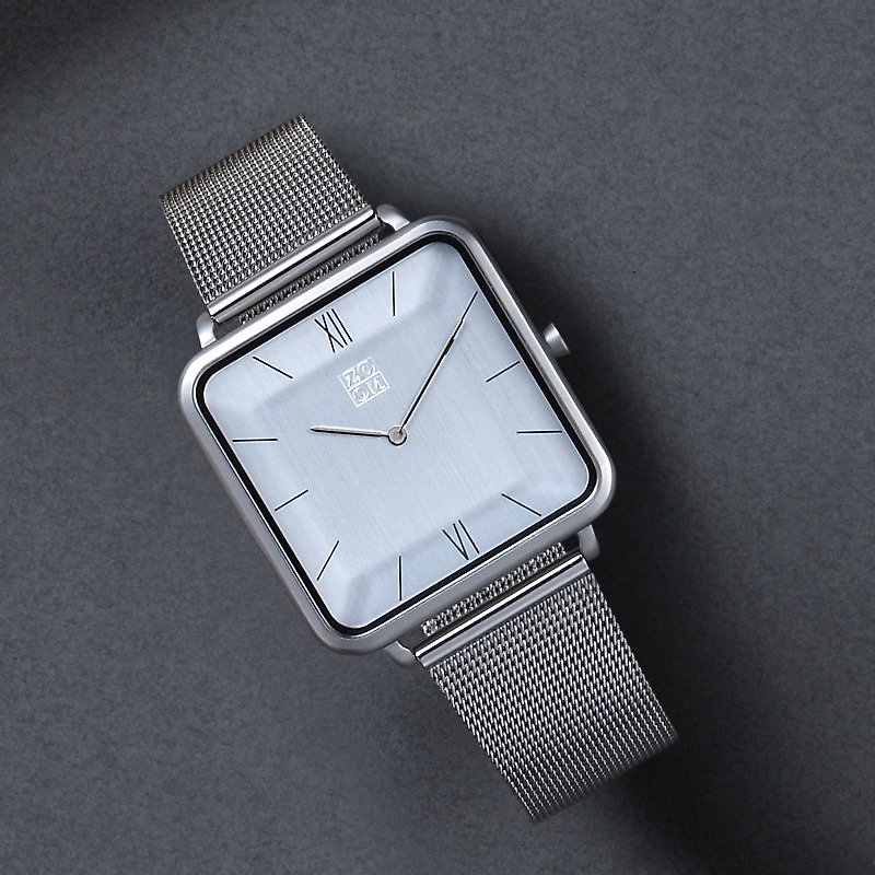 THIN 5011 時尚極簡晶礦方錶 - 銀 - 男錶/中性錶 - 其他金屬 銀色