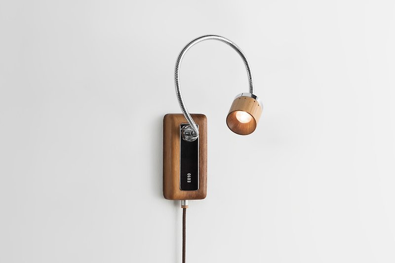Taipower Wenchuang | WhimsE010 LED Bedside Reading Wall Lamp Flower Noodle [Retired Wooden Crossarm] - Lighting - Wood Brown